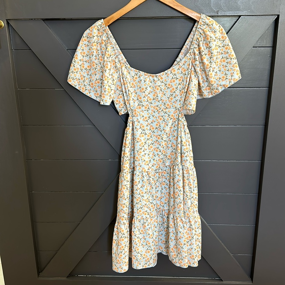 Flower cut out dress